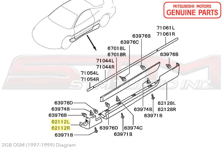 Mitsubishi OEM Front Side Skirt Panels for 97-99 2GB Eclipse *Discontinued*
