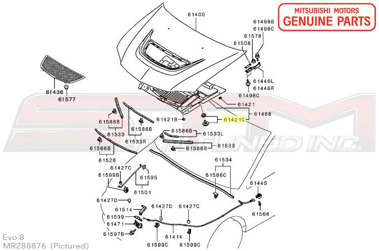 Mitsubishi Under Hood Insulator Clip - Evo 8/9