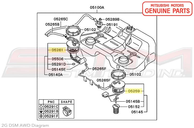 Mitsubishi OEM Fuel Tank Sending Unit Gasket for 2G DSM AWD (MR342213)
