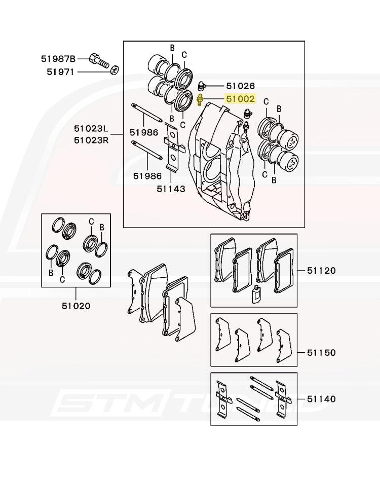 Mitsubishi OEM Brembo Caliper Bleeder for Evo 7/8/9 (MR407367)