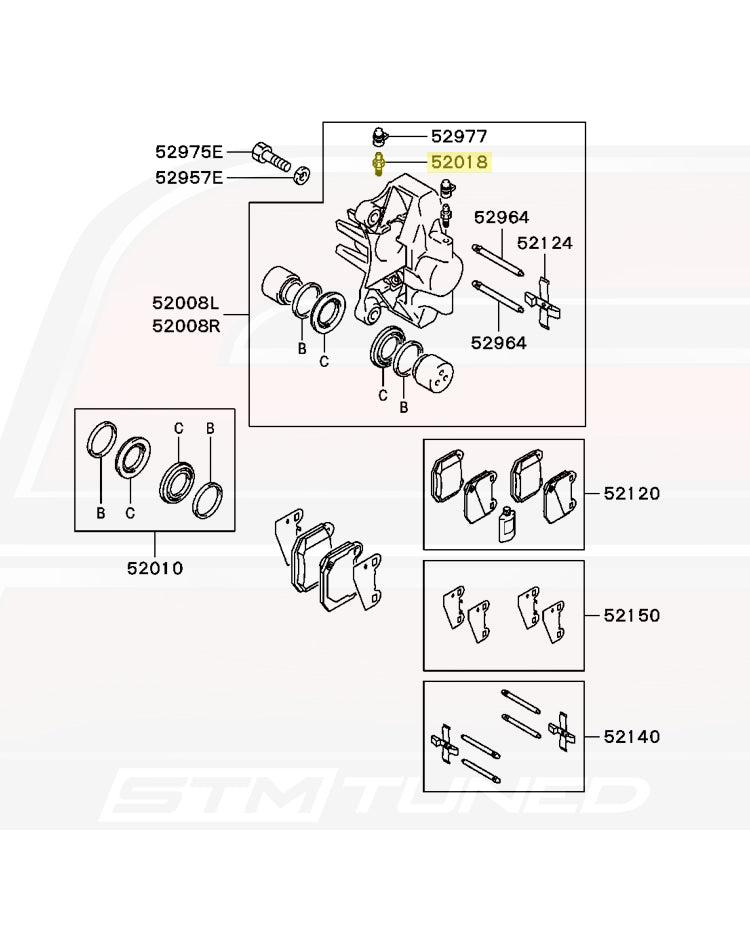 Mitsubishi OEM Brembo Caliper Bleeder for Evo 7/8/9 (MR407367)