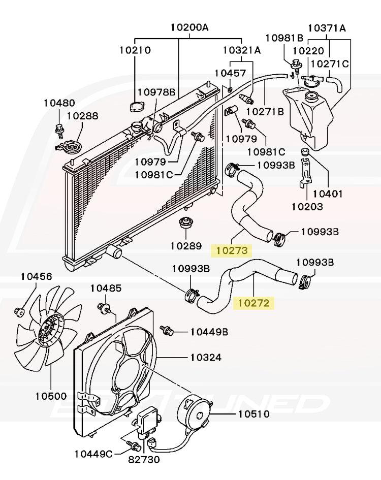 Mitsubishi OEM Radiator Hose for Evo 7/8/9