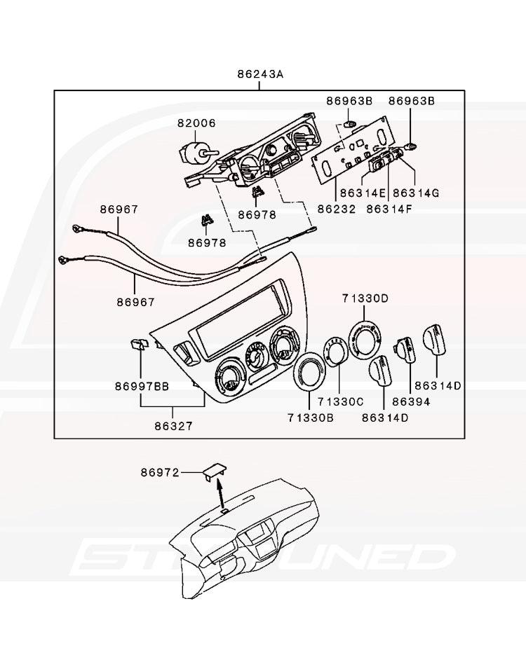 Mitsubishi OEM HVAC Heater Labels for Evo 7/8/9
