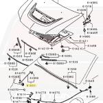 Mitsubishi OEM Hood Prop Rod for Evo 7/8/9 (MR526083)