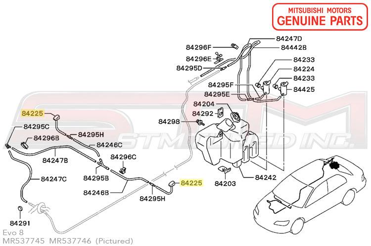 Mitsubishi Washer Nozzle Sprayer - Evo 8/9
