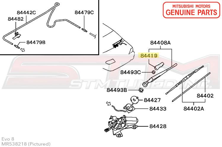 Mitsubishi Rear Wiper Arm Cover - Evo 7/8/9