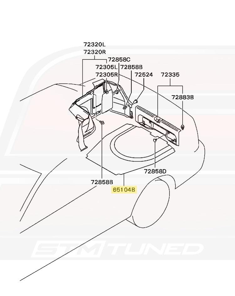 Mitsubishi OEM Trunk Floor Board for Evo 7/8/9 without CD Changer (MR572609)