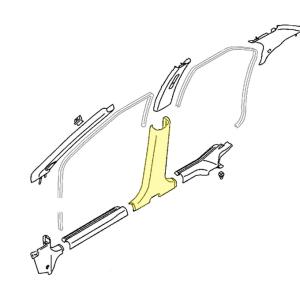Mitsubishi OEM B-Pillar Trim Center Lower LH for Evo 7/8/9 (MR627160)