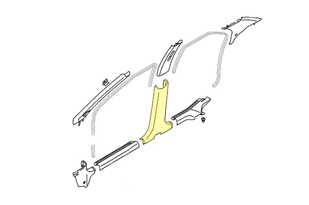 Mitsubishi OEM B-Pillar Trim Center Lower LH for Evo 7/8/9 (MR627160)