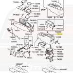 Mitsubishi OEM Floor Center Console Open Pocket RS for Evo 7/8/9 (MR630442) *Backorder*