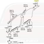 Mitsubishi OEM Rear (C) Pillar Trim for Evo 7/8/9