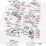 Mitsubishi OEM Suede Armrest for Evo 7/8/9 (MR633889)