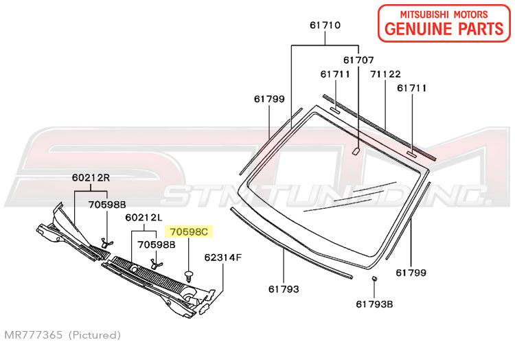 Mitsubishi Windshield Front Deck Clips - Evo 7/8/9