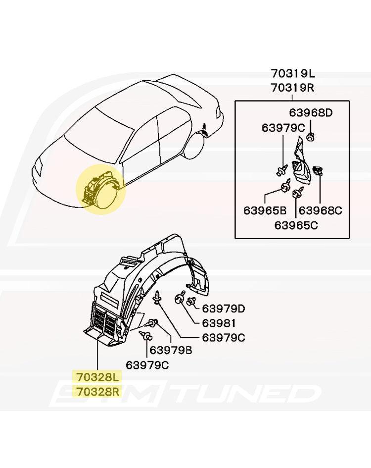 Mitsubishi OEM Front Fender Liners for Evo 7/8/9