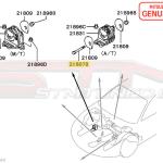 Mitsubishi RH Transmission Side Motor Mount Center Bolt - 2G DSM