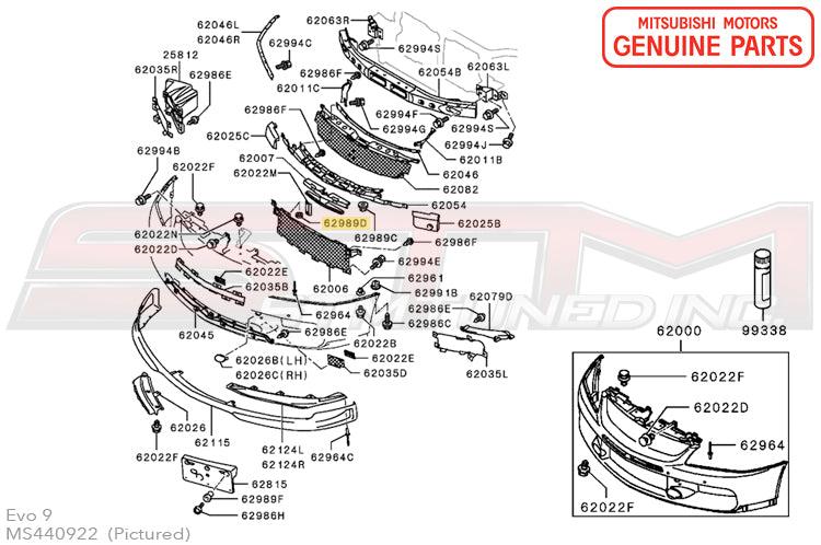 Mitsubishi Front Bumper Mesh Nut - Evo 8/9
