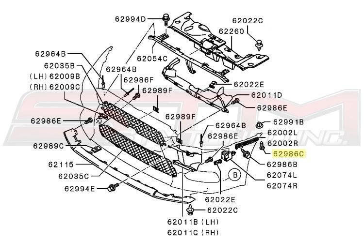 Mitsubishi OEM Bumper Retaining Clip Screw for Evo 7/8/9/X (MS452393)