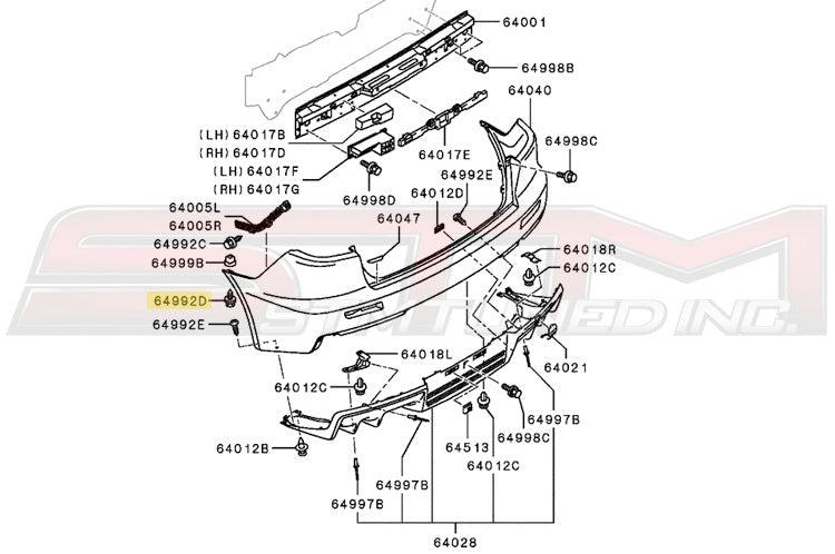 Mitsubishi OEM Bumper Retaining Clip Screw for Evo 7/8/9/X (MS452393)