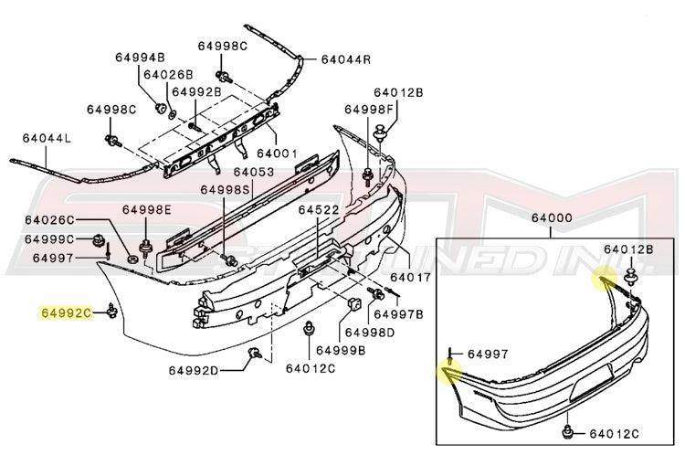 Mitsubishi OEM Bumper Retaining Clip Screw for Evo 7/8/9/X (MS452393)