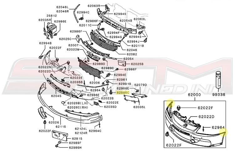 Mitsubishi OEM Bumper Retaining Clip Screw for Evo 7/8/9/X (MS452393)