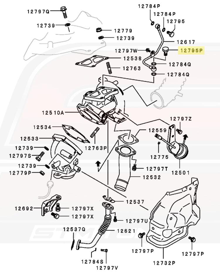 Mitsubishi OEM Turbo Oil Feed 12mm Eyebolt for Evo DSM (MS650013)