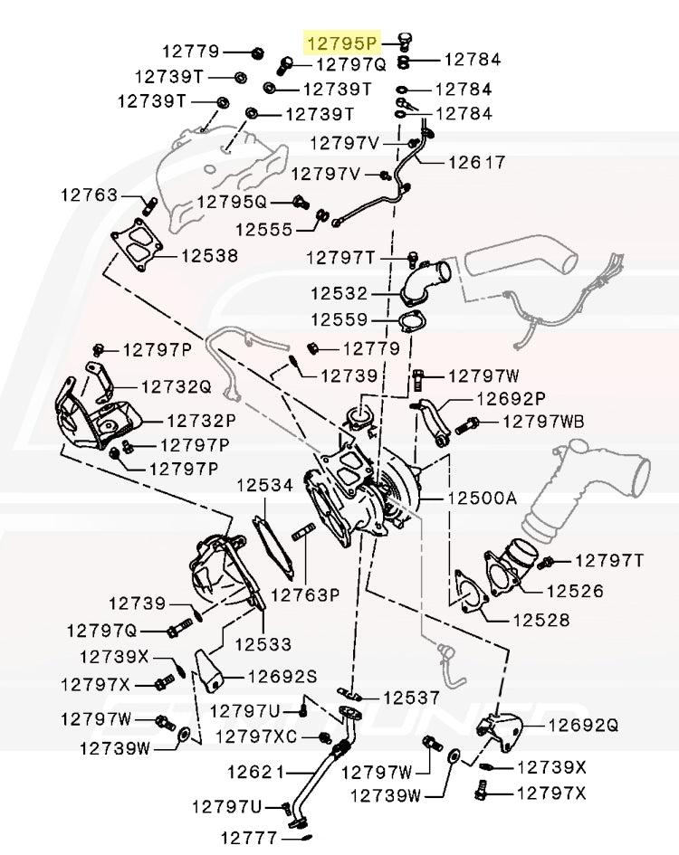 Mitsubishi OEM Turbo Oil Feed 12mm Eyebolt for Evo DSM (MS650013)