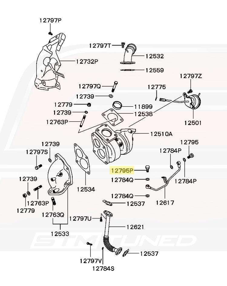 Mitsubishi OEM Turbo Oil Feed 12mm Eyebolt for Evo DSM (MS650013)