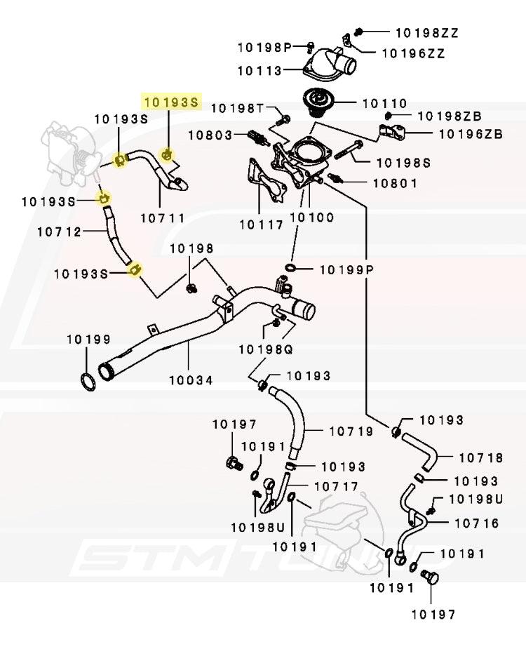 Mitsubishi OEM Throttle Body Water Line Hose Clamp for Evo 7/8/9 (MS660240)