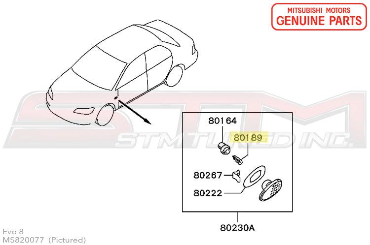 Mitsubishi OEM Amber Light Bulb for Evo 7/8/9/X (MS820077)