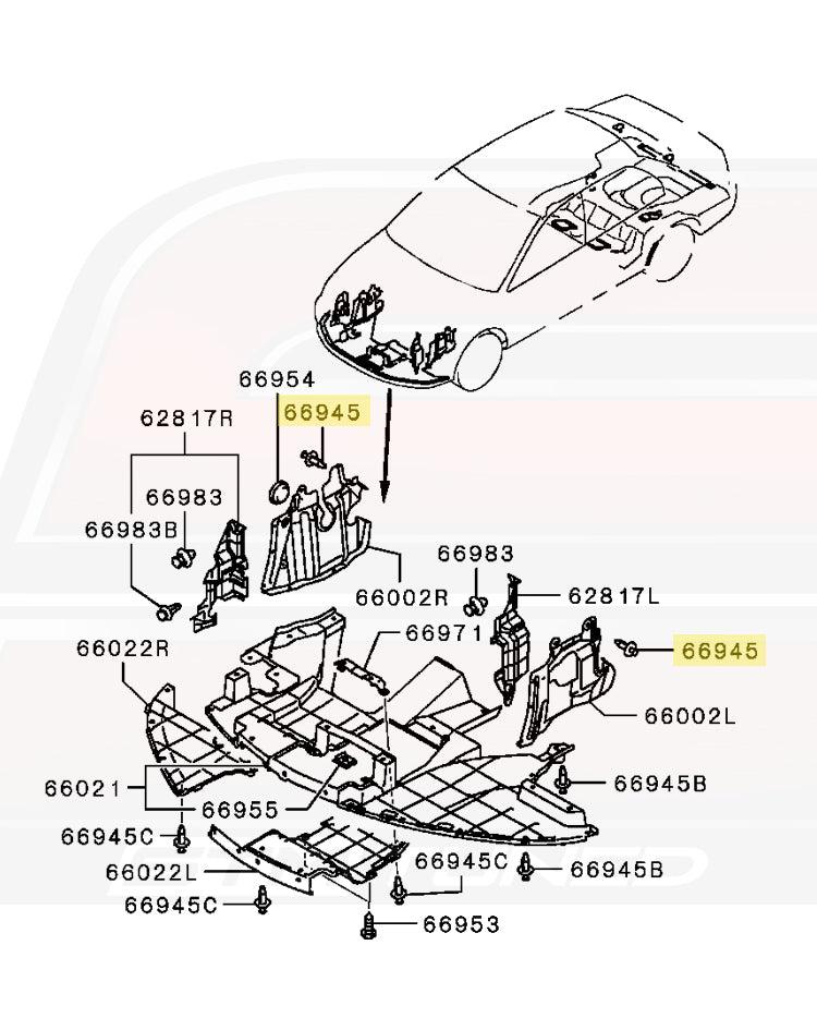 Mitsubishi OEM Splash Shield Clip for Evo 7/8/9 (MU000319)