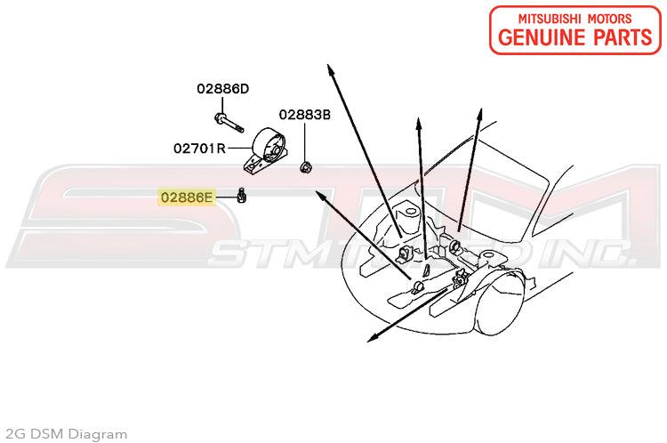 Mitsubishi Front Motor Mount Bolt - 2G DSM