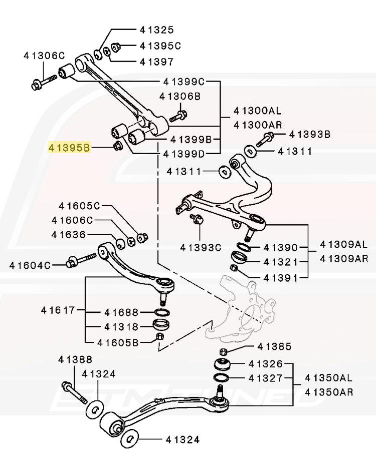 Mitsubishi OEM Rear Lower Suspension Nut for Evo 4-9 (MU431503)