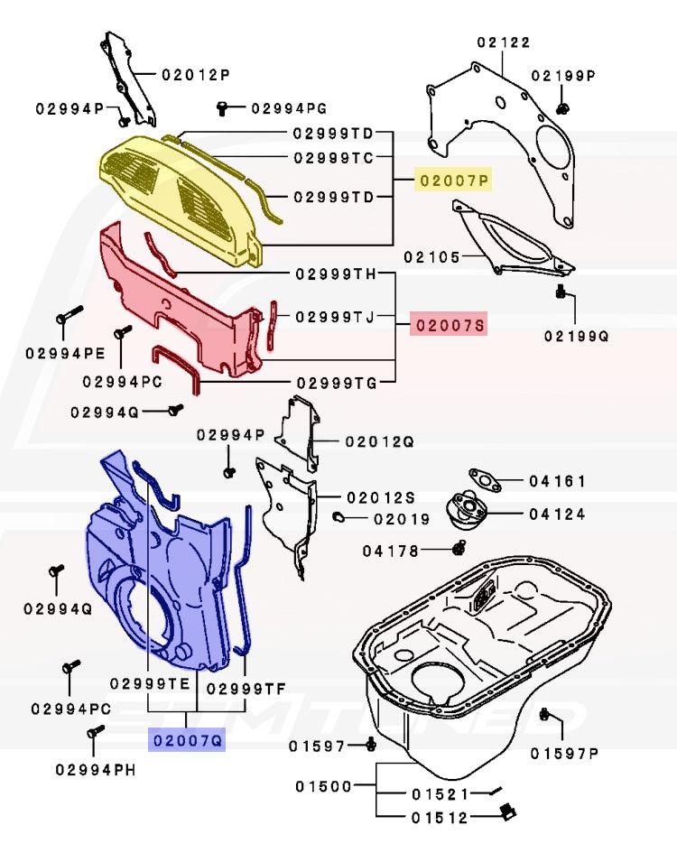 Mitsubishi OEM Timing Belt Covers for 2G DSM