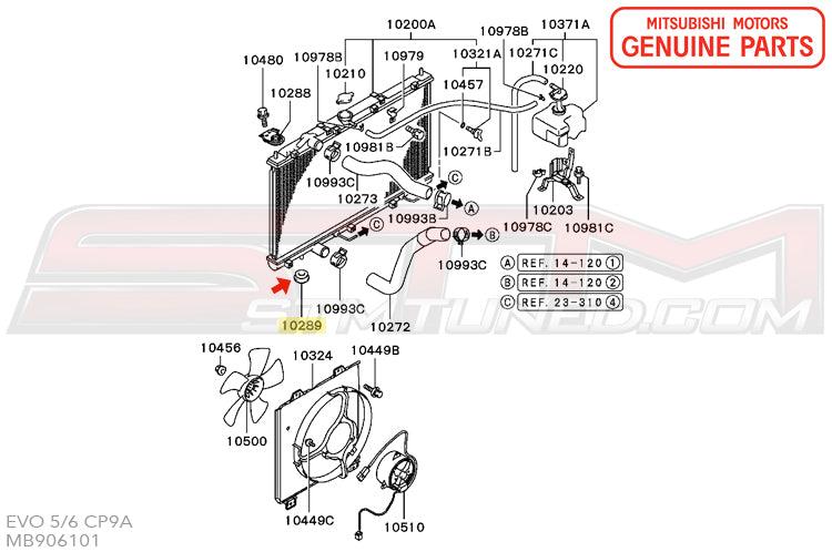 Mitsubishi Lower Radiator Support Bushing for 2G DSM & Evo 4/5/6 (MB906101)