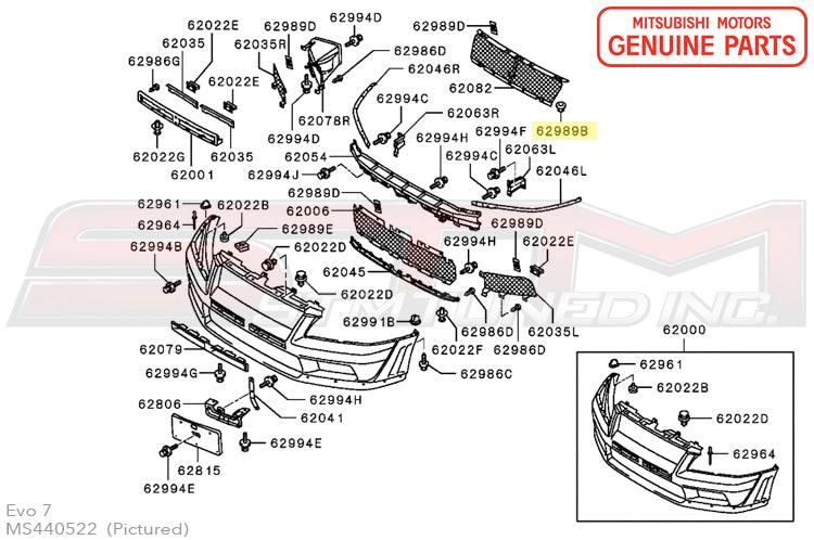 Mitsubishi Front Bumper Support Nut - Evo 7/9