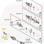 Mitsubishi OEM Front Axle Nut Kit Castle Style for 2008-2010 Evo X (AXNT)