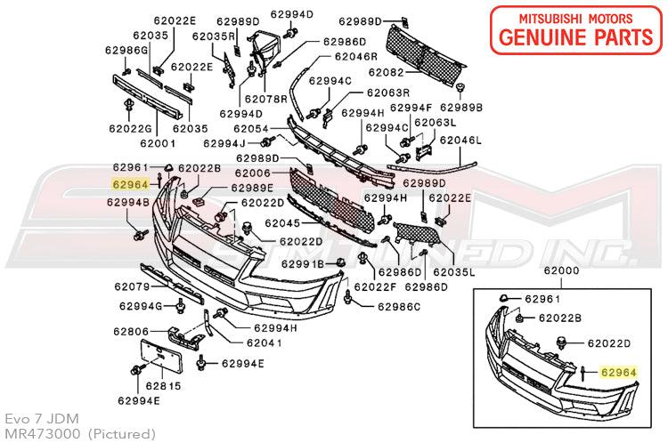 Mitsubishi Bumper Rivet (Silver) - Evo 7/8/9