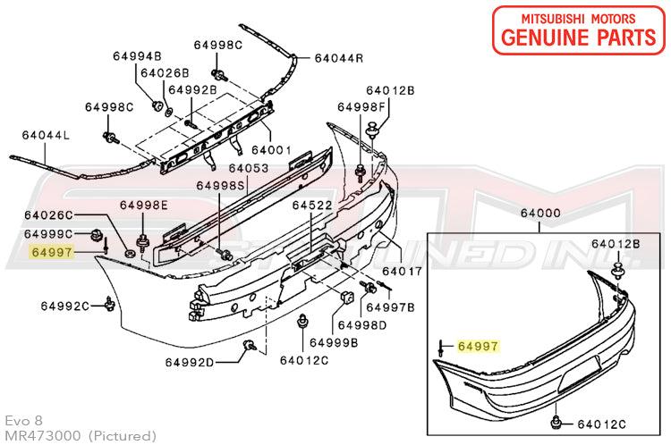 Mitsubishi Bumper Rivet (Silver) - Evo 7/8/9
