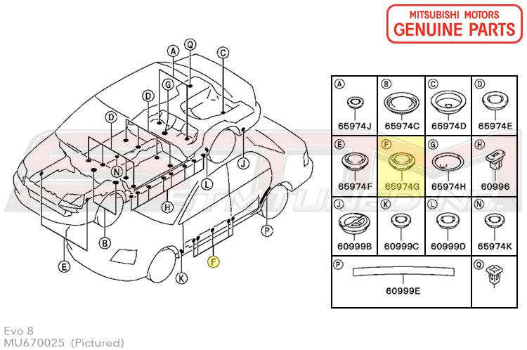 Mitsubishi Floor Grommet (F) - Evo 7/8/9