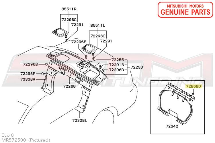 Mitsubishi Trunk Push Clip - Evo 7/8/9