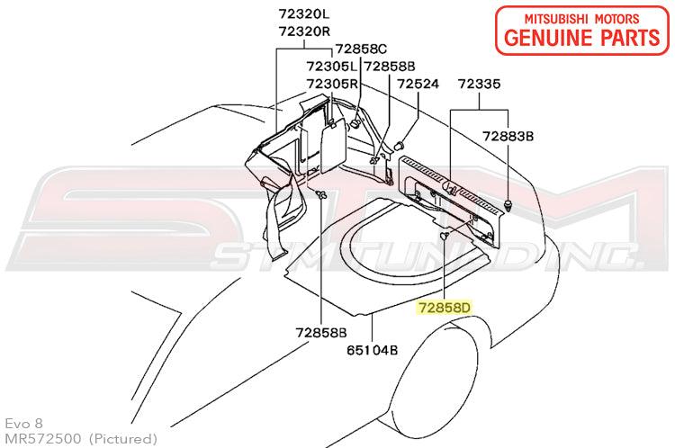 Mitsubishi Trunk Push Clip - Evo 7/8/9