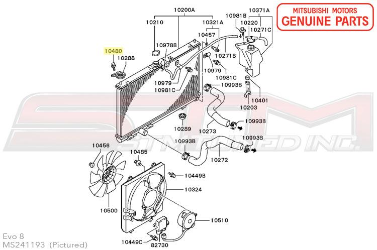 Mitsubishi OEM Radiator Bracket Bolt for Evo 7/8/9 (MS241193)