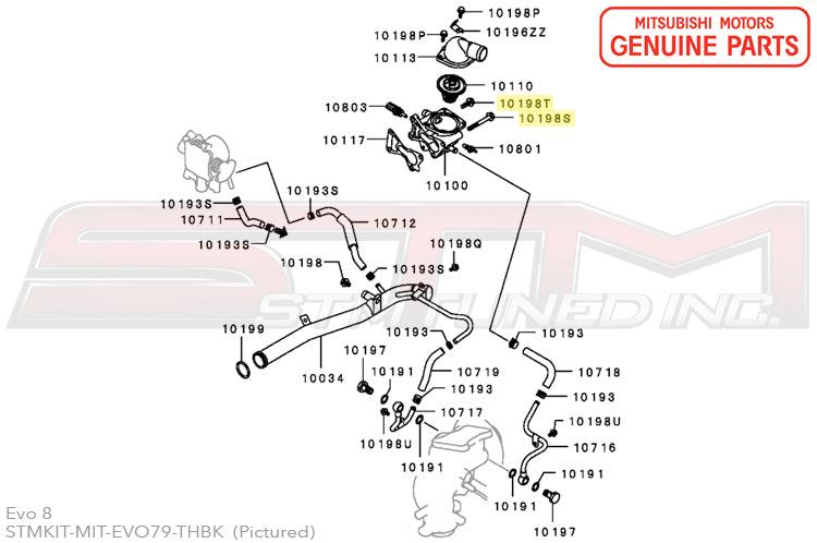 Mitsubishi OEM Thermostat Housing Bolt Kit for Evo 7/8/9