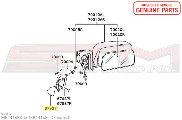 Mitsubishi Front Door Interior Mirror Trim Cover - Evo 7/8/9