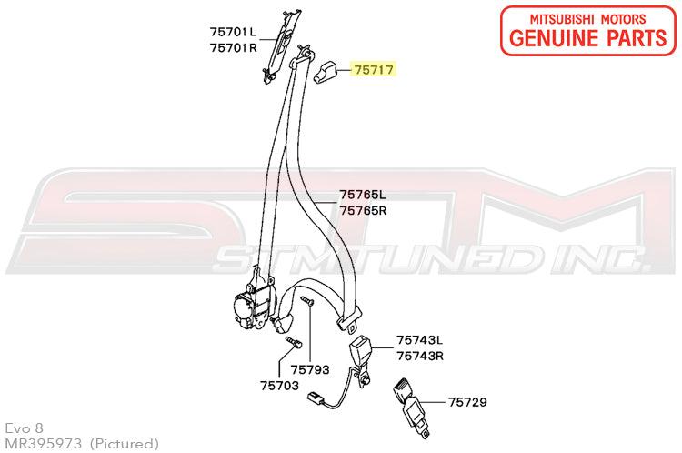 Mitsubishi Front Seat Belt Cover - Evo 7/8/9
