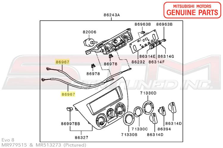 Mitsubishi HVAC Control Cable - Evo 8/9