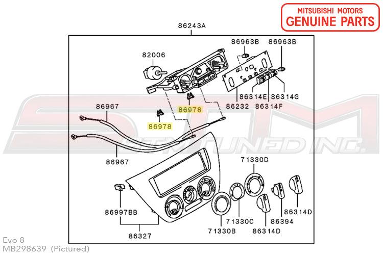Mitsubishi HVAC Clip - Evo 8/9