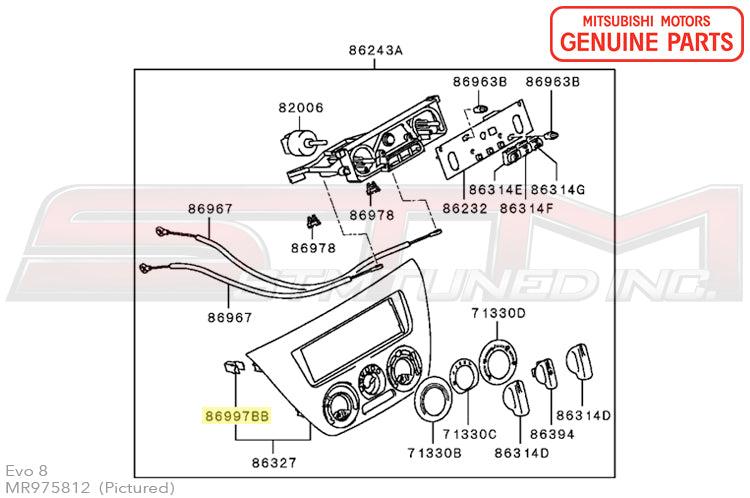 Mitsubishi HVAC/Radio Panel Clip - Evo 7/8/9