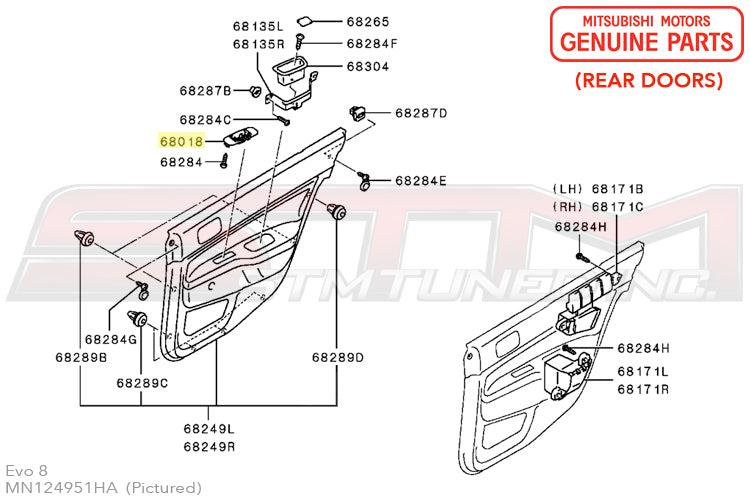 Mitsubishi Rear Door Auto Window Switch Trim for Evo 7/8/9