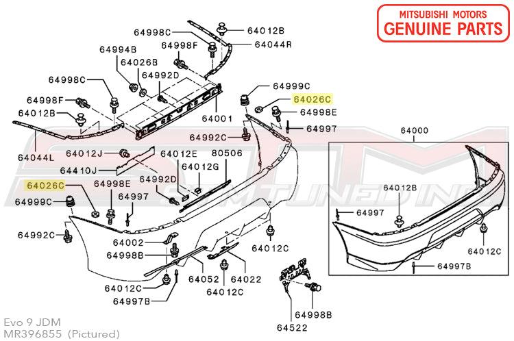 Mitsubishi Rear Bumper Bolt Gasket for Evo 7/8/9 (MR396855)